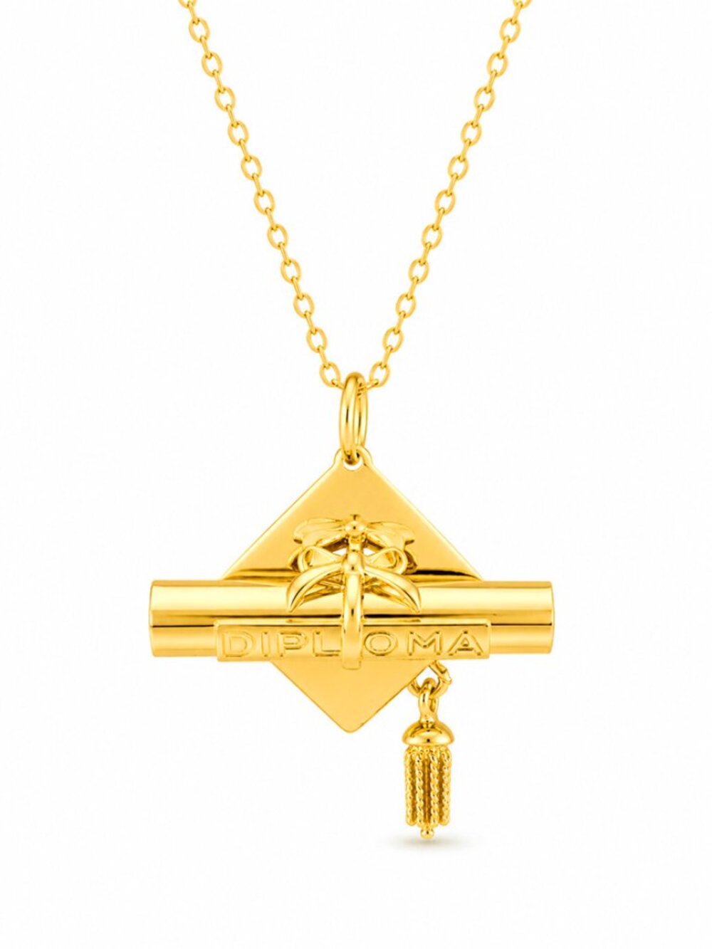 Diploma Graduation Pendant Necklace 14k Gold